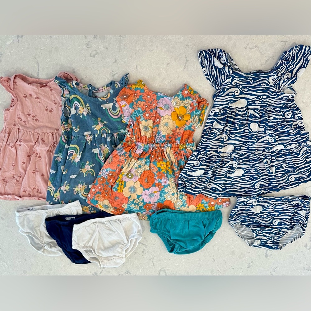 Baby Girl 12-18mo Summer Dresses With Bloomers